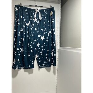Celestial Moon and Stars Pajama Shorts Navy Blue White Plus Size 5XL Lounge